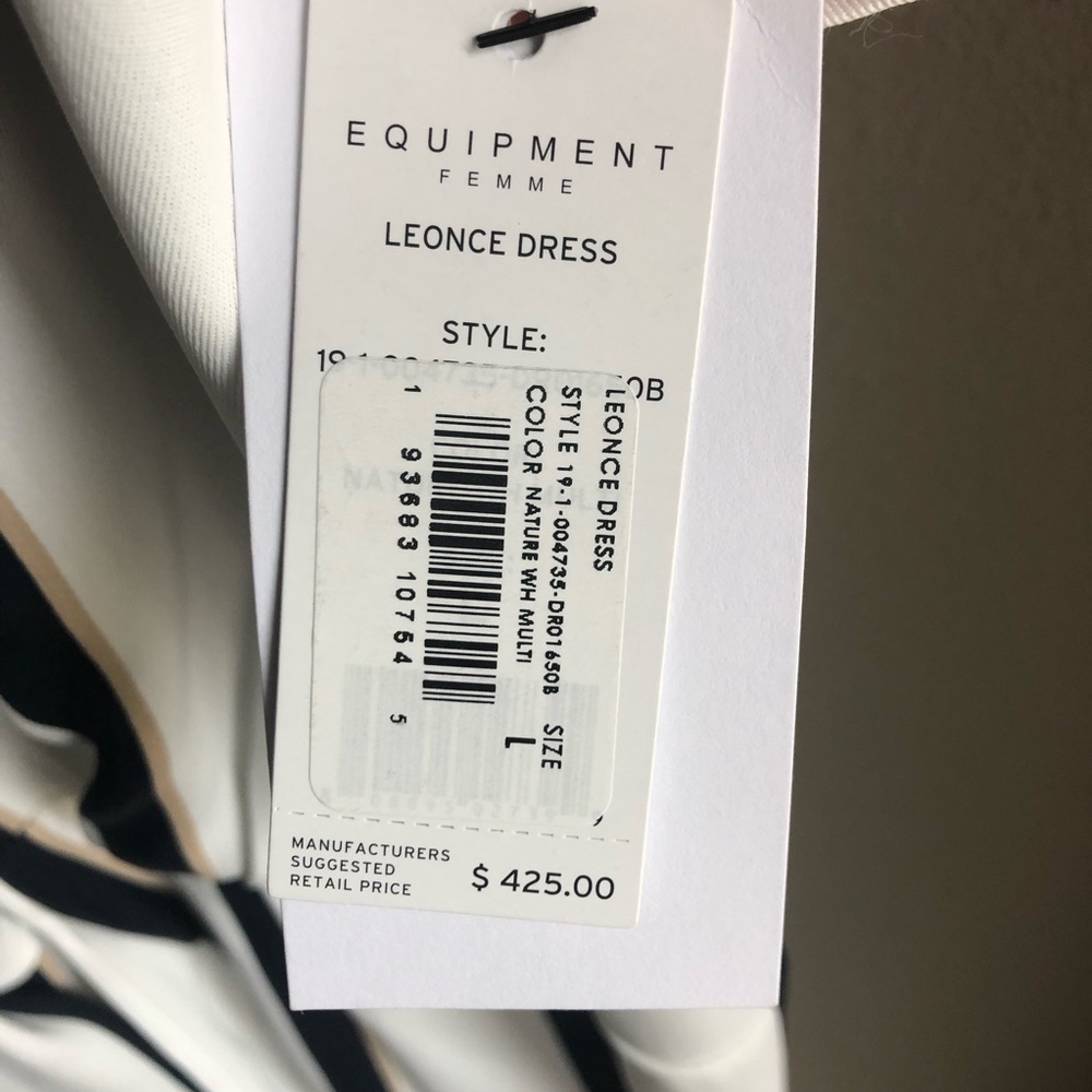 Equipment Femme Leonce Stripe Wrap Dress V Neck - Picture 7 of 8